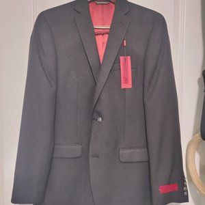 Slim fit Black suit jacket with red lining